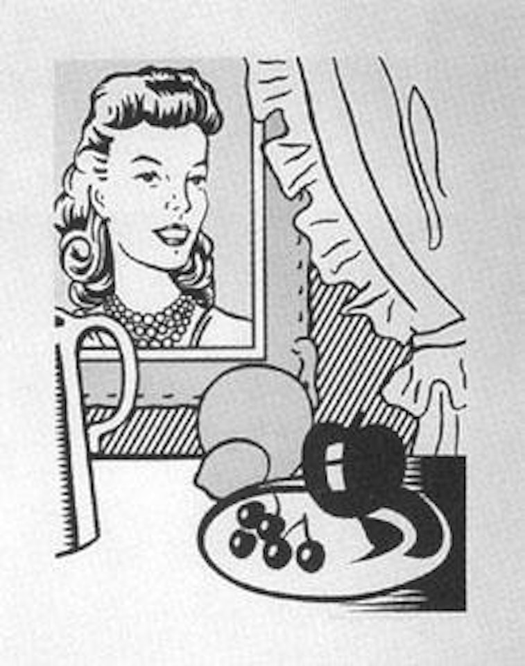 Still life with portrait by Roy Lichtenstein