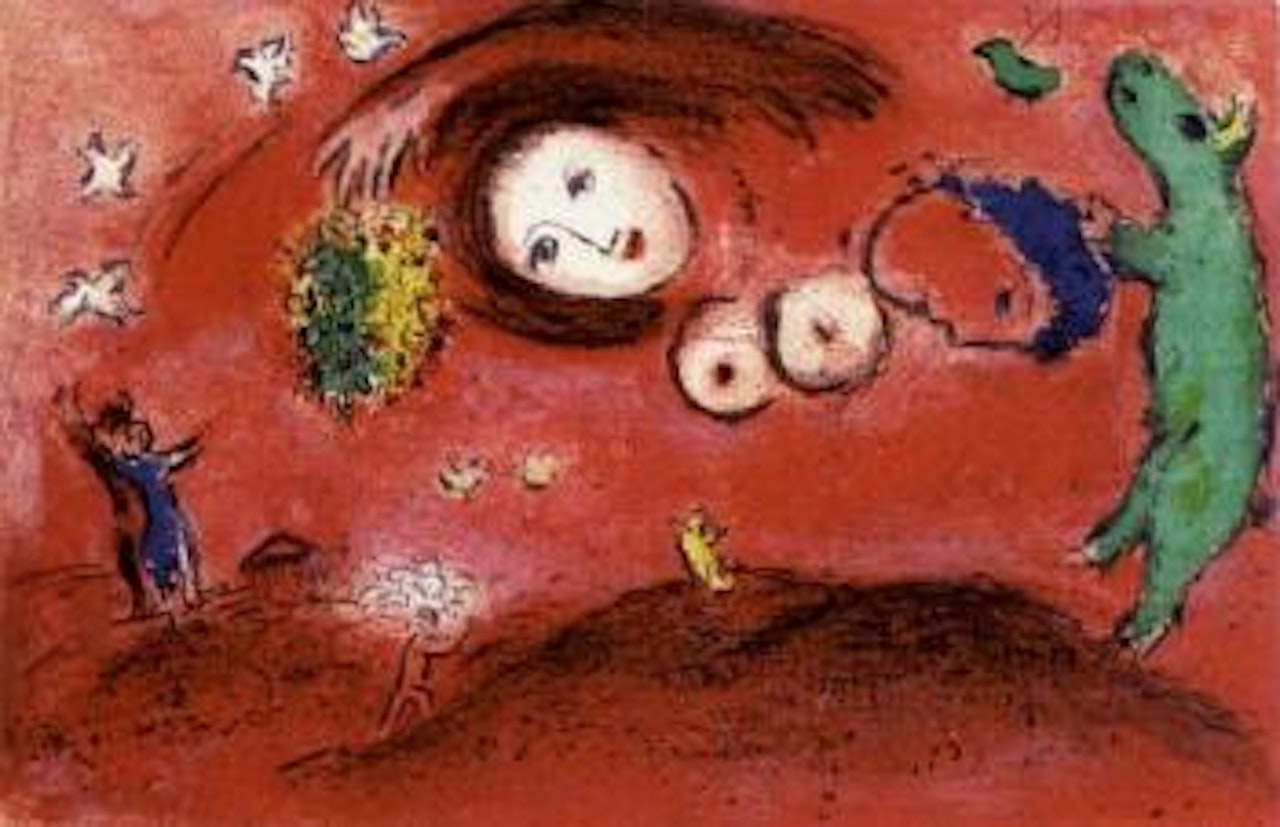 Printemps au pre by Marc Chagall