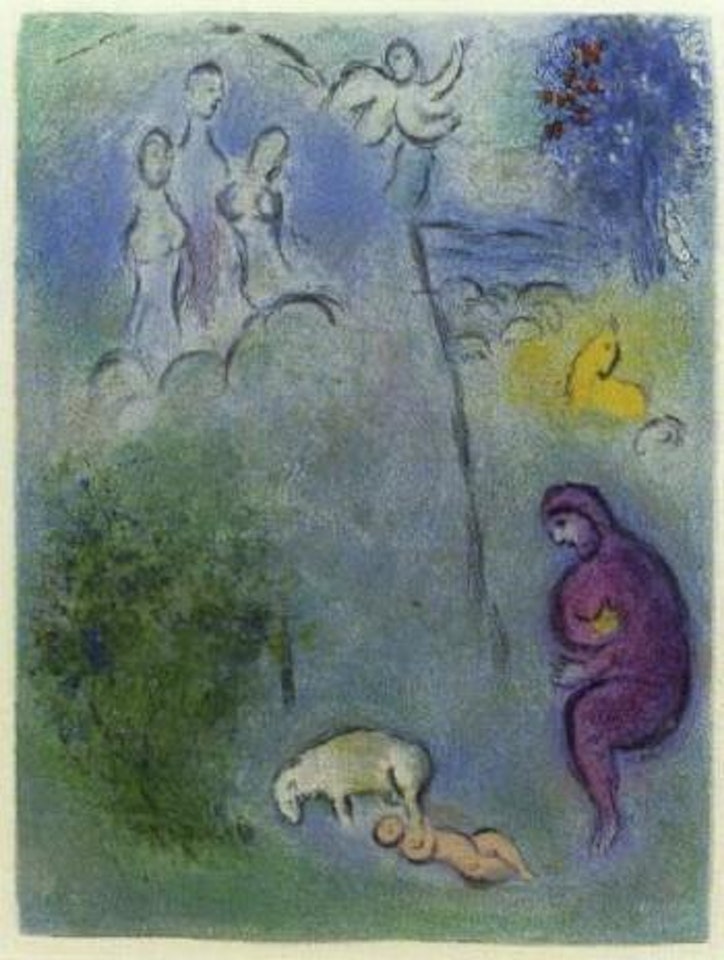 La decouverte de Chloe par Daphnis by Marc Chagall