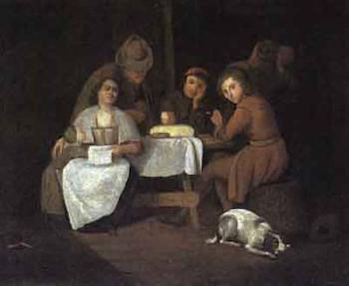 Family at table by Dutch School