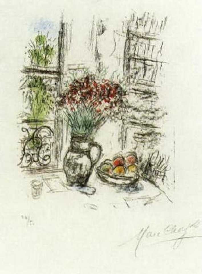 Les roses pompons by Marc Chagall