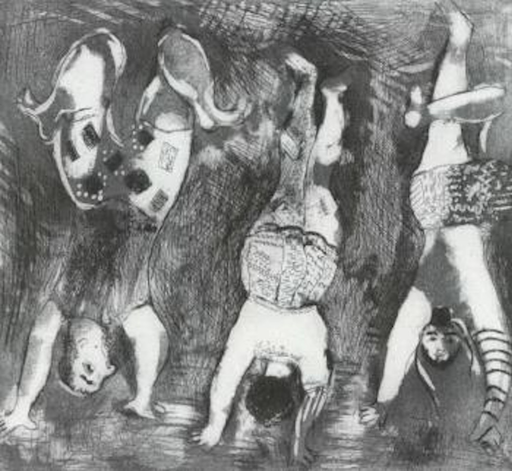Les trois acrobates by Marc Chagall