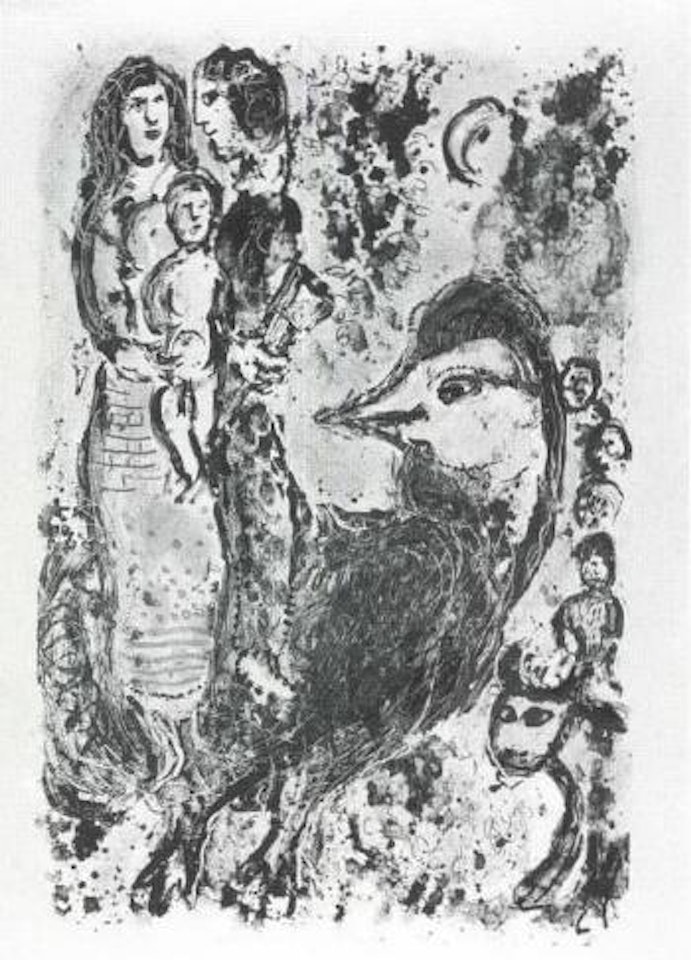 La famille qu coq by Marc Chagall