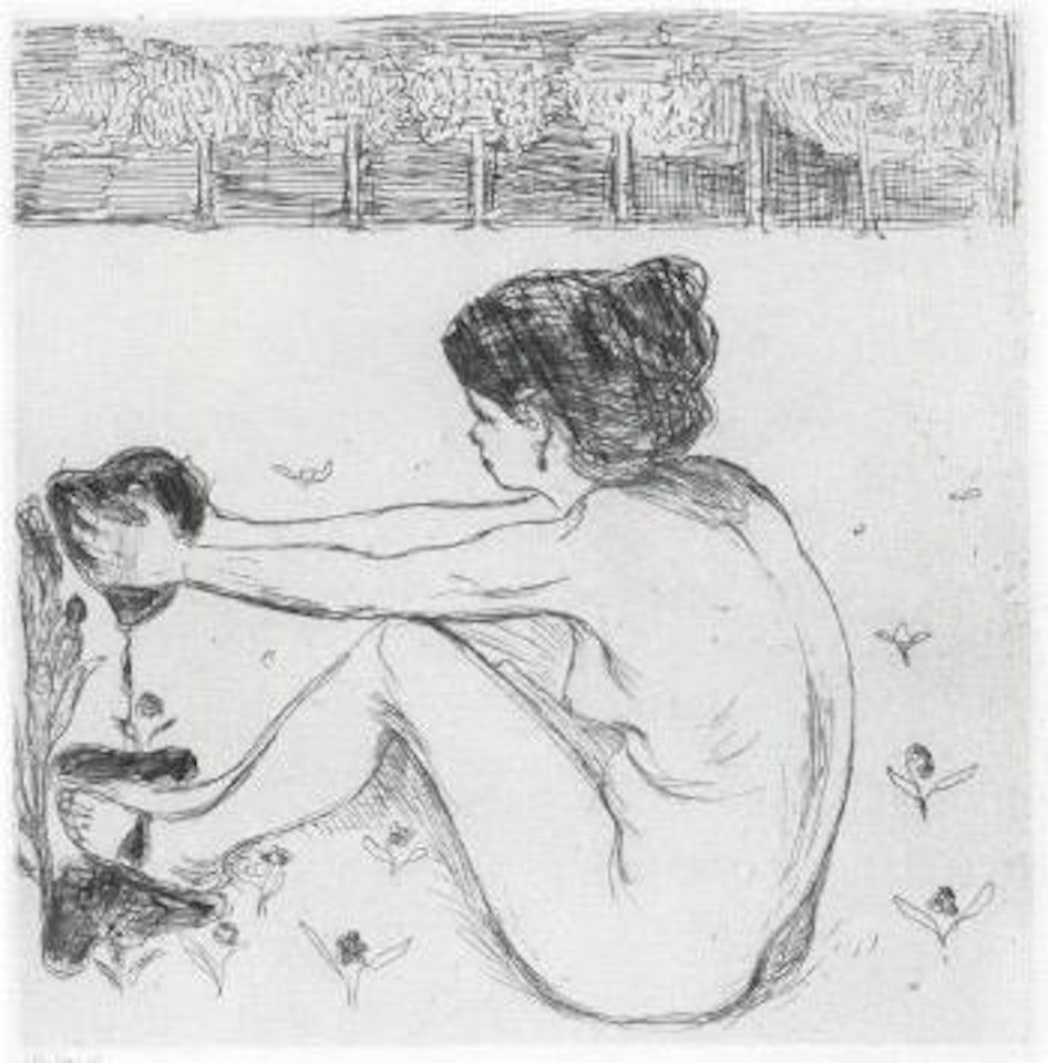 Girl and heart by Edvard Munch