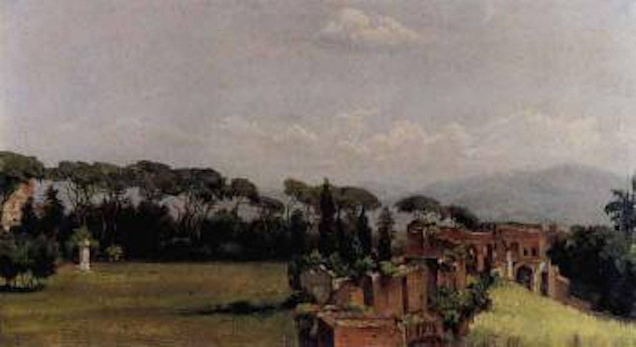 Southern landscape with ruins by Jean Baptiste Camille Corot