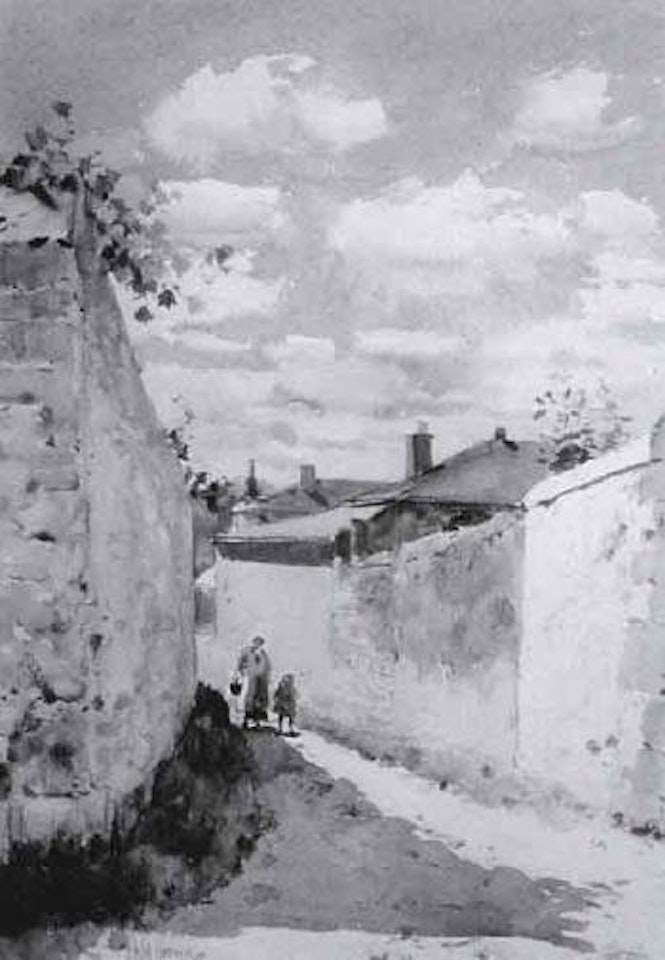 Figures on a road Auvers-sur-Oise by Childe Hassam