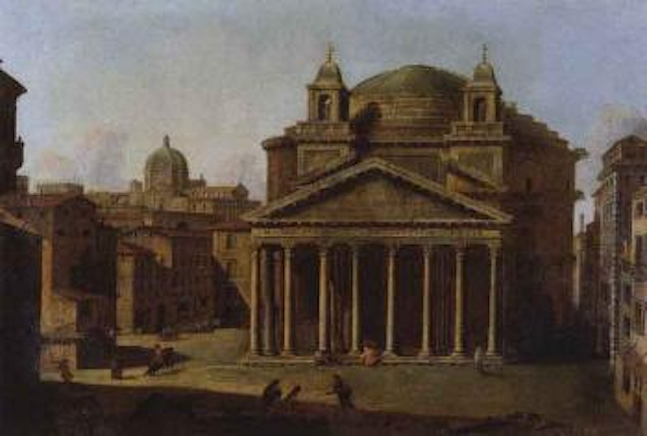 View of Pantheon in Rome by Roman School