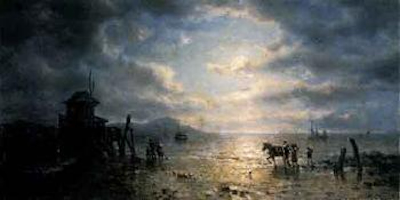 Beach at sunset by François Etienne Musin