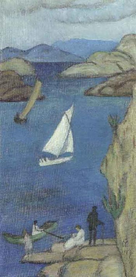 Lunnevik Bucht, Schweden - Die Familie Johansson by Gabriele Münter