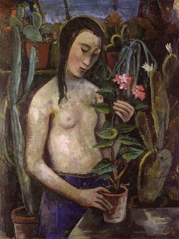 Madchen mit Kaktus by Karl Hofer