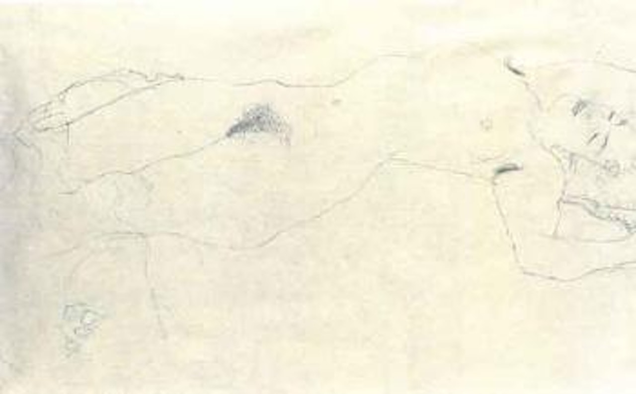 Liegender Akt nach rechts by Gustav Klimt