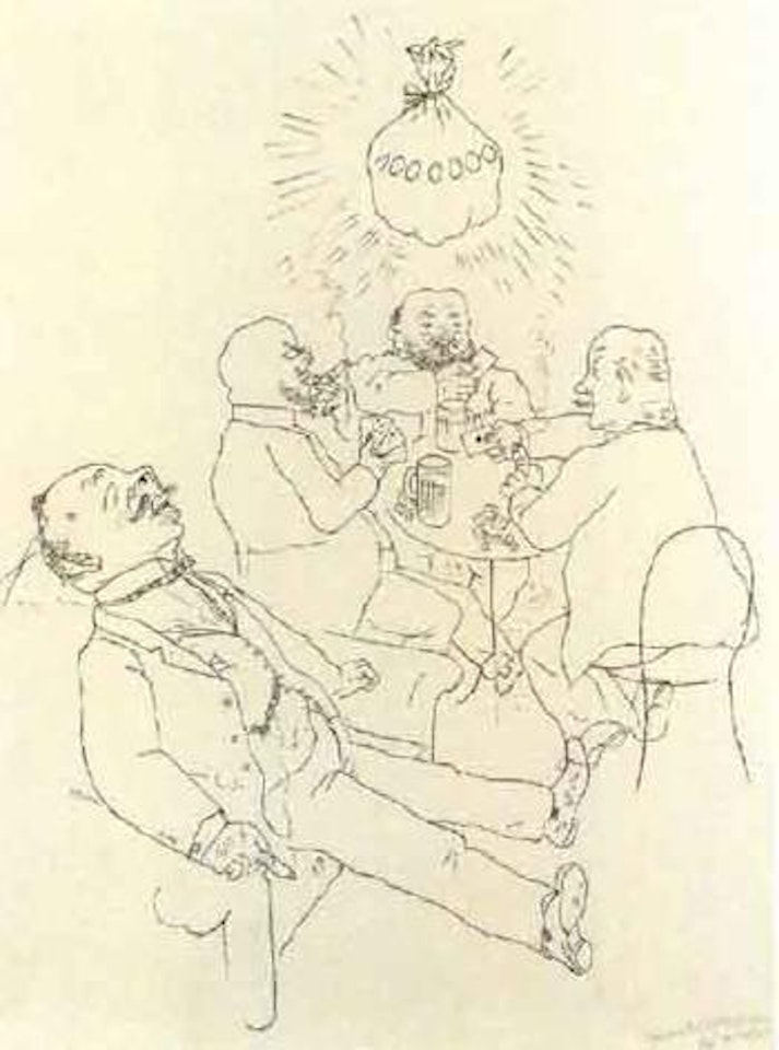 Gewerkschaftssekretare bei der Arbeit by George Grosz