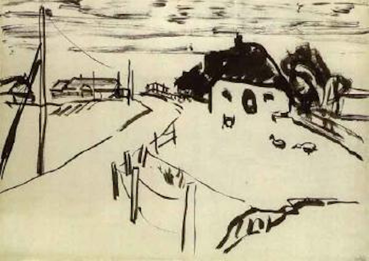 Bauernhofe in Marschlandschaft by Emil Nolde