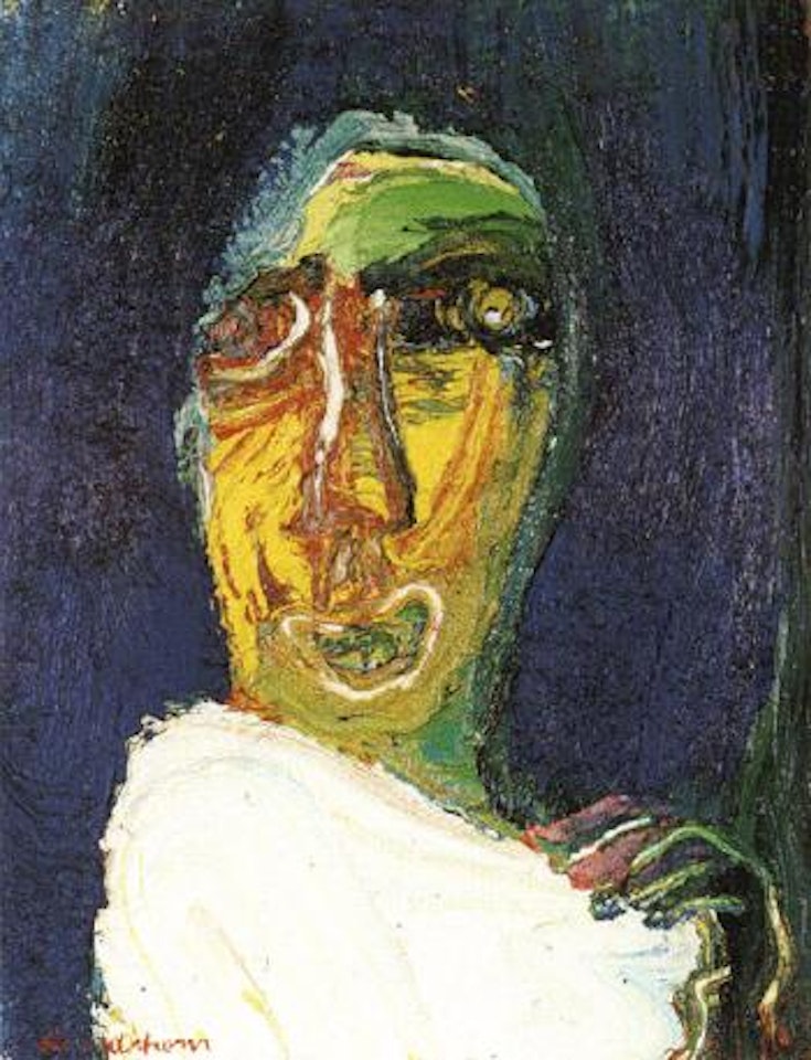 Head with blue background by Bengt Lindstrom