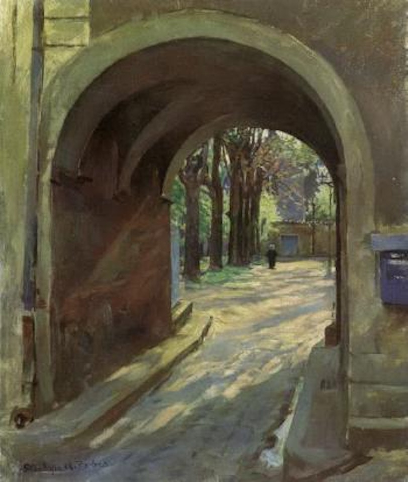 Old courtyard, Cahors by Stanhope Alexander Forbes