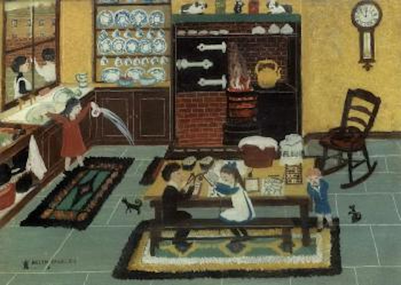 Mrs Murgatroyd with Willy and Annie by Helen Bradley