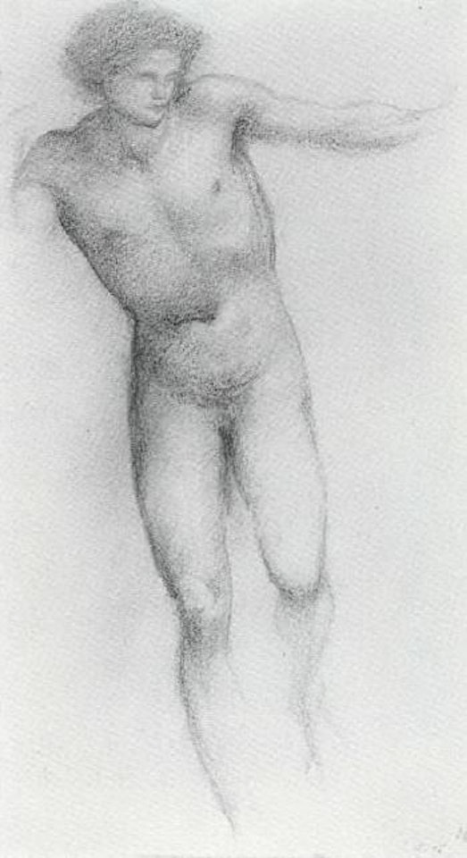 Nude study for figure of Perseus by Edward Coley Burne-Jones