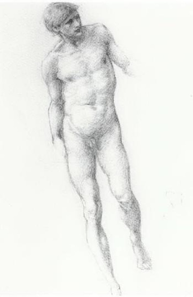 Nude study for figure of Perseus by Edward Coley Burne-Jones