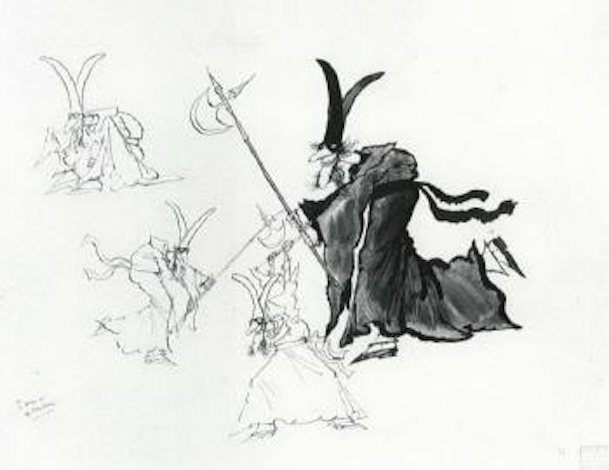 The sorcerer dressed as the executioner. Princess Zara by Ronald Searle