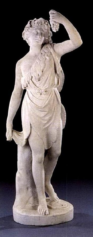 Standing Bacchus wearing fur, one arm outraised by Italian School