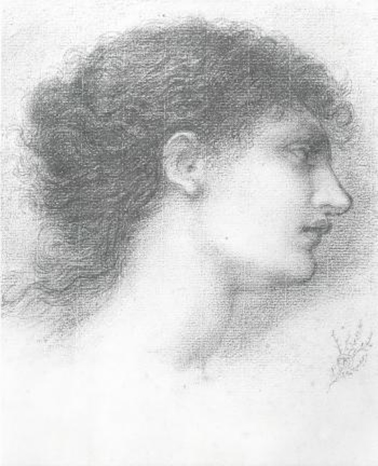 Head of portrait of Euphrosyne Cassavetti by Edward Coley Burne-Jones