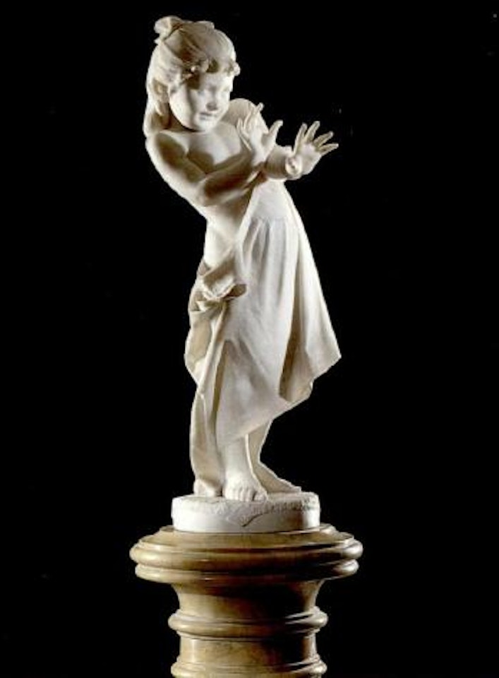 Young girl at play by Italian School