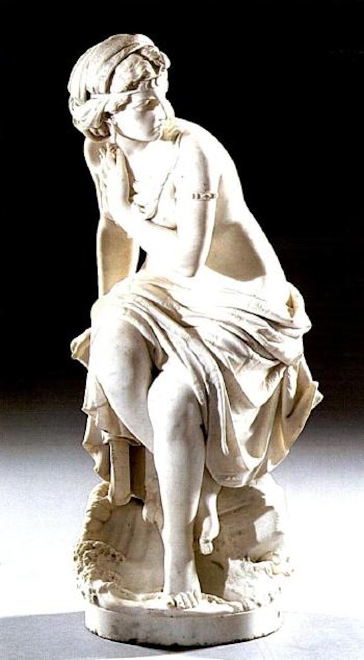 Suzanna seated on rock by Giovanni Battista Lombardi
