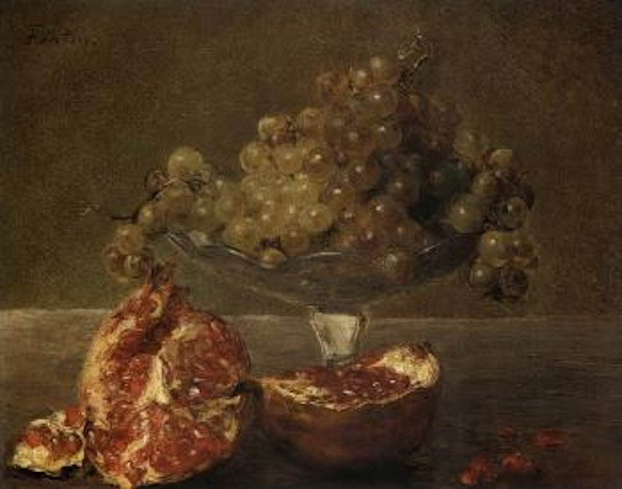 Nature morte, raisin et grenade by Henri Fantin-Latour