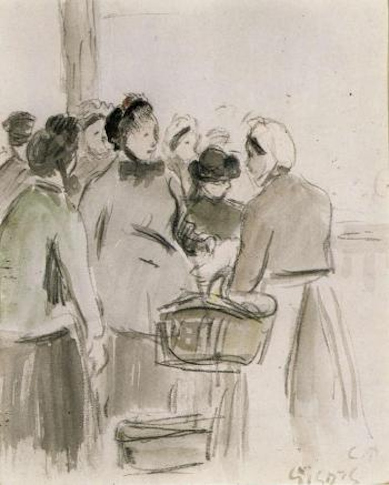 Marche a la Volaille, Gisors by Camille Pissarro