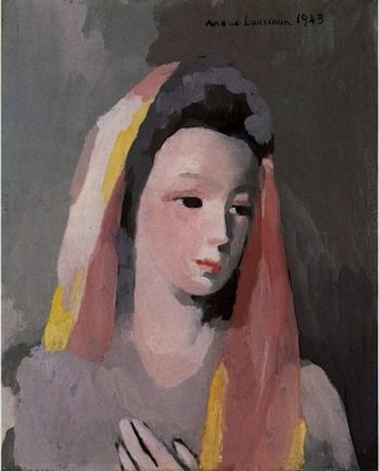 Jeune femme a l'echarpe rose by Marie Laurencin