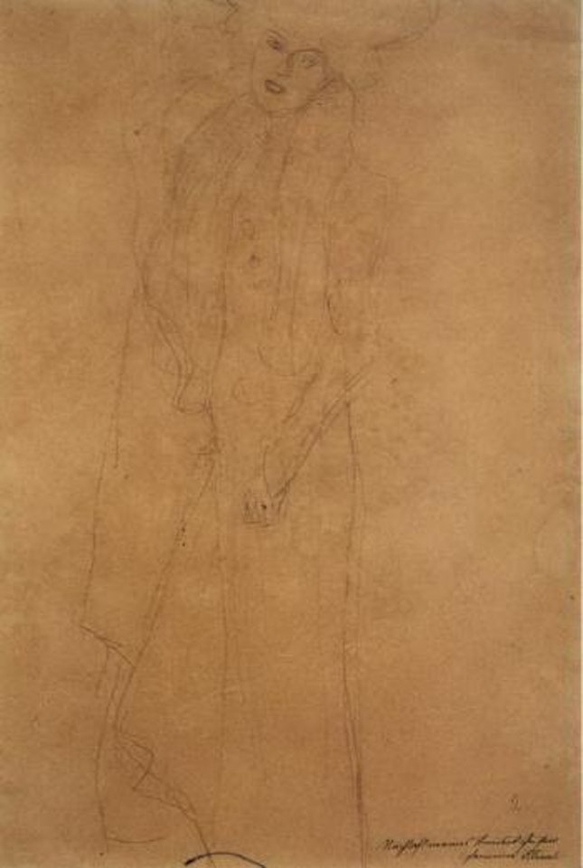 Two women in street clothes by Gustav Klimt
