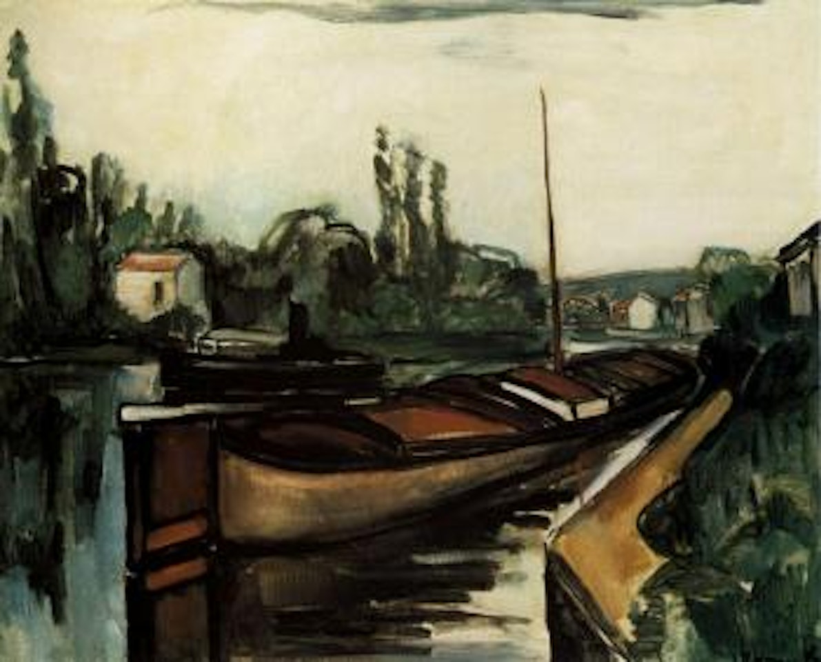 Peniche et remorqueur sur la Seine by Maurice de Vlaminck