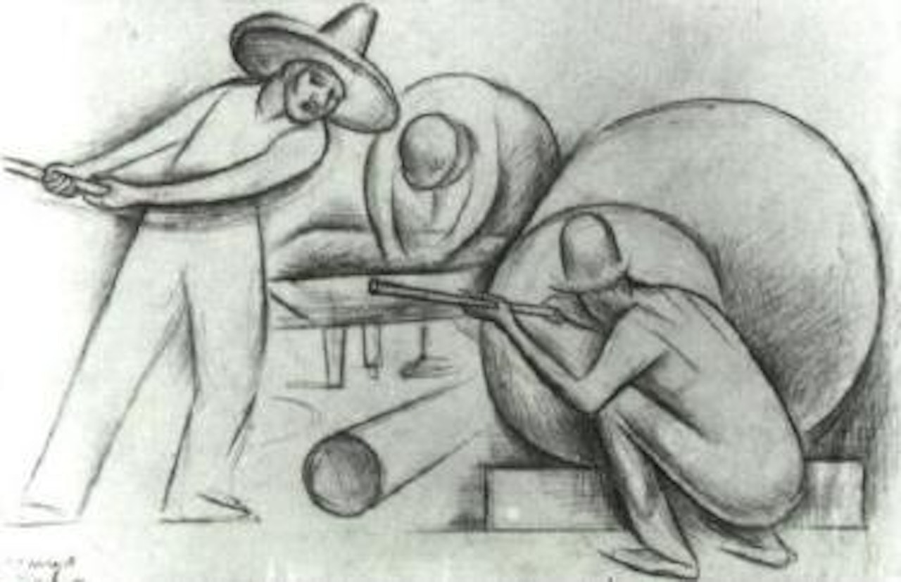 Three workers by Diego Rivera