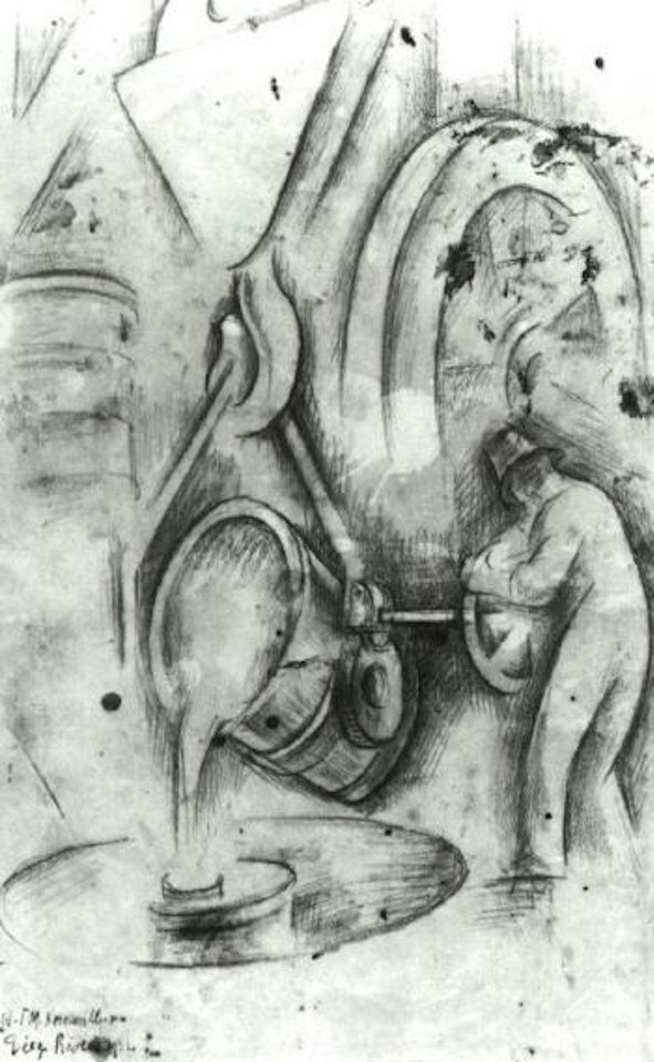 Iron foundry by Diego Rivera