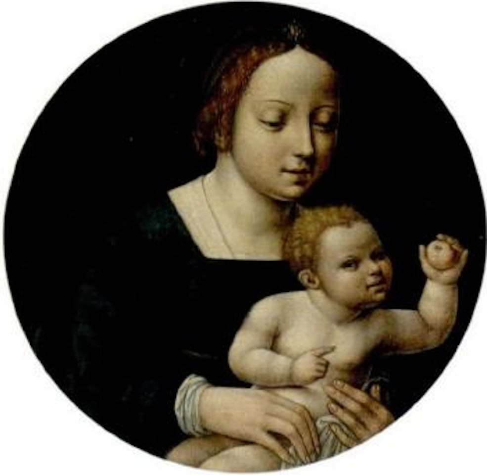 Madonna and Child in painted tondo by Joos van Cleve