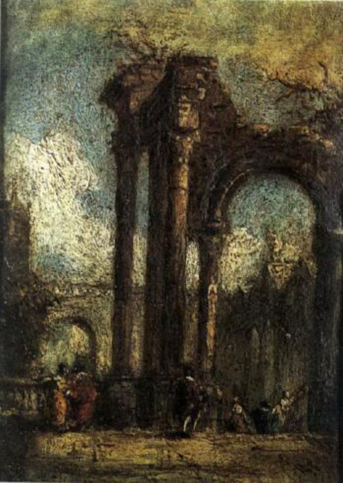 Capriccio of ruins with figures by Francesco Guardi