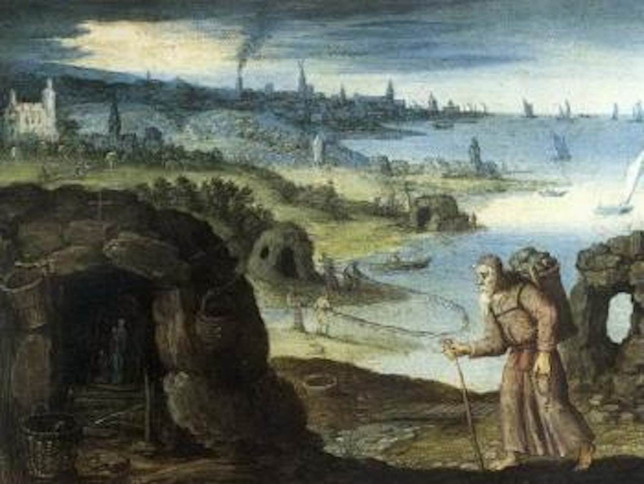 Coastal landscape with hermit by Paul Bril