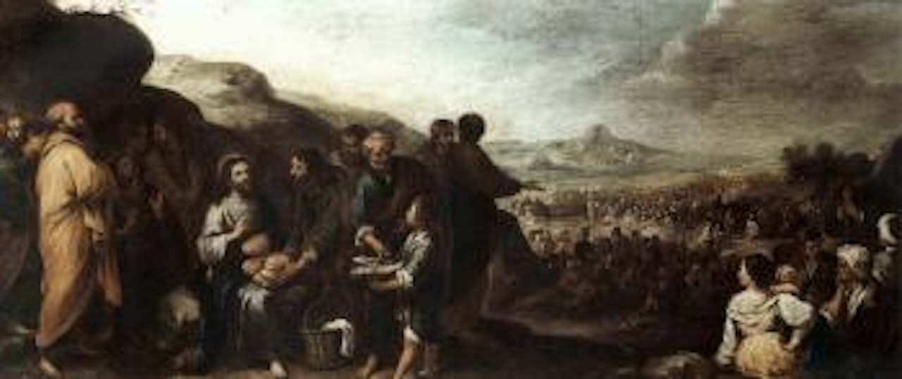 The Feeding of the Five Thousand. Moses striking water by Bartolomé Esteban Murillo