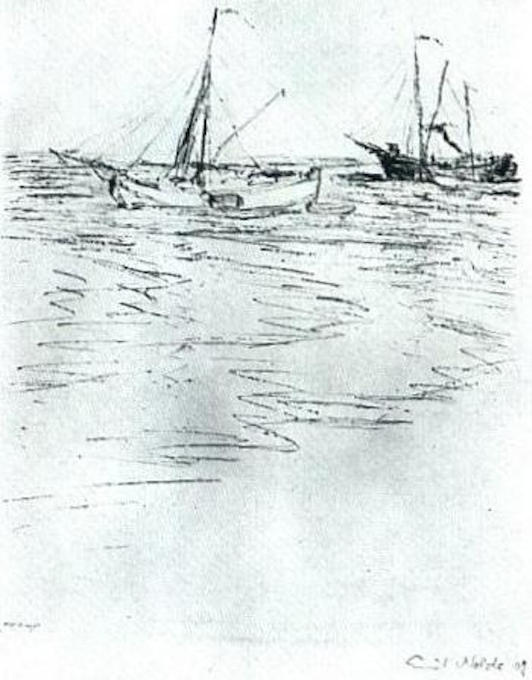 Schiffe bei Alsen by Emil Nolde