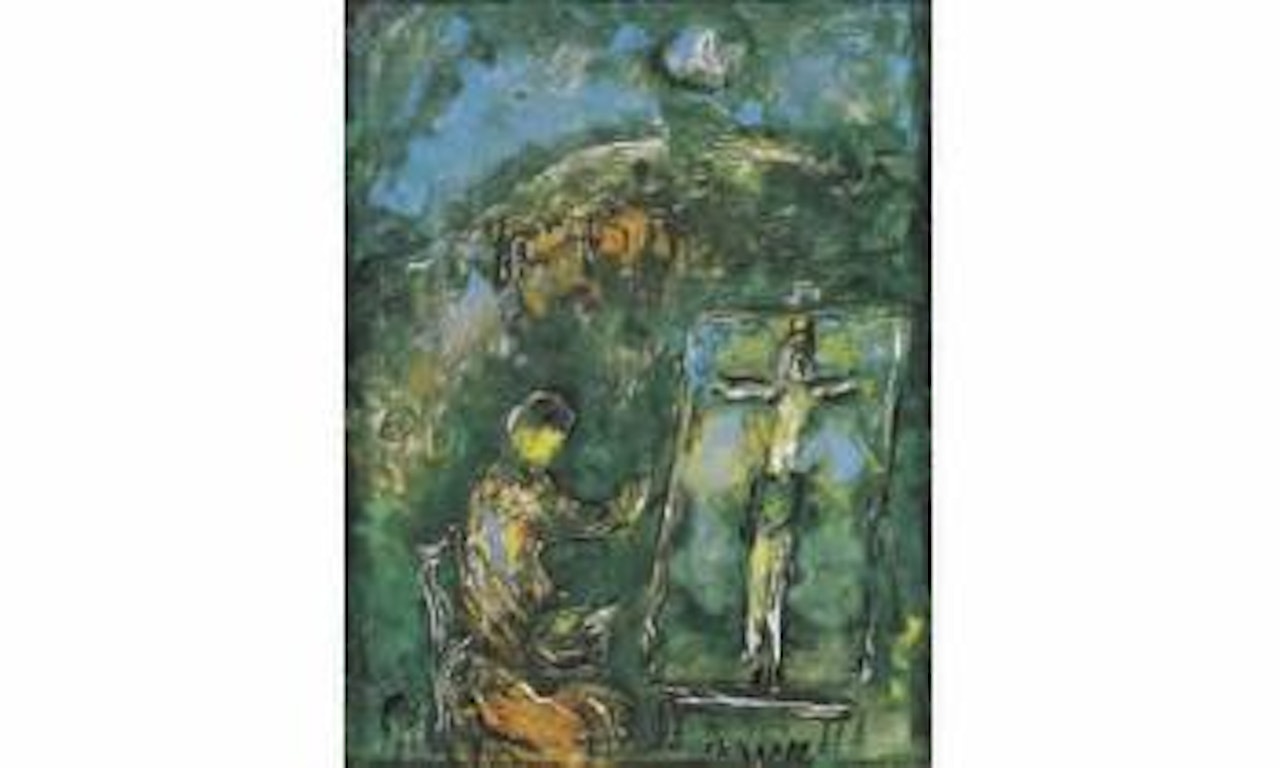 Le peintre et le Christ by Marc Chagall