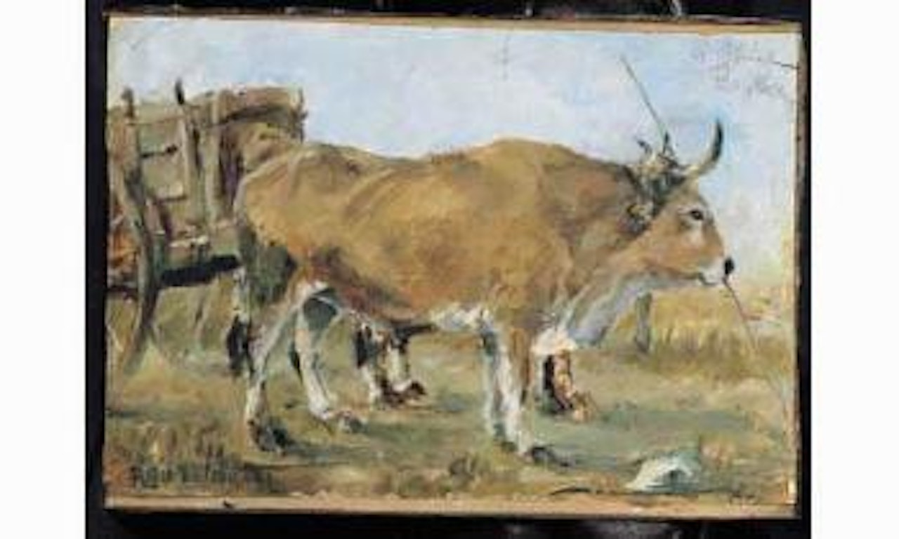 Boeufs atteles a un tombereau, Celeyran by Henri de Toulouse-Lautrec