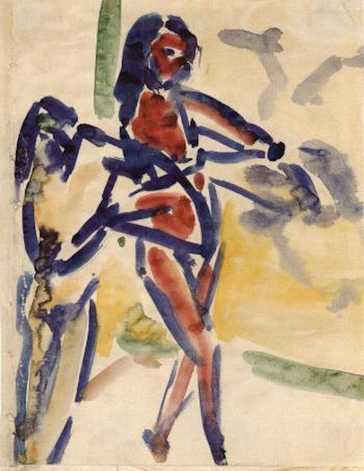 Girls with bow and arrow - Franzi and Marcella by Ernst Ludwig Kirchner