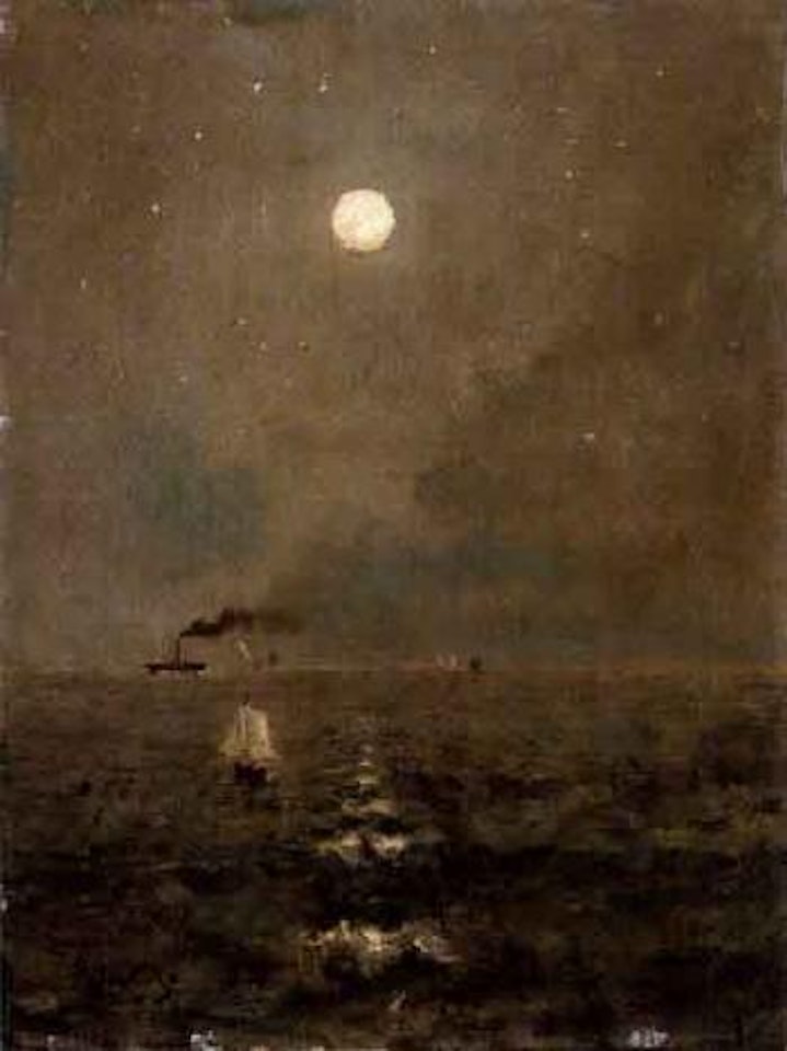 Ships in moonlight by Alfred Stevens