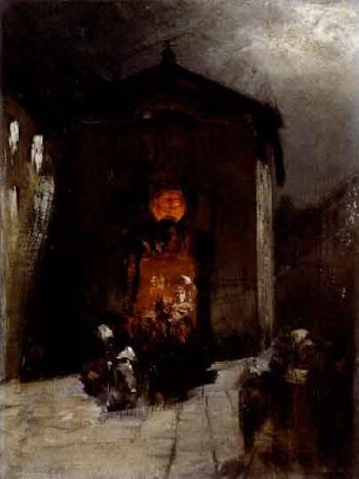 Midnight mass by Oswald Achenbach