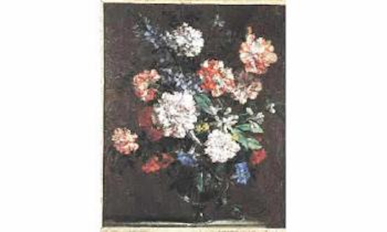 Bouquet de fleurs dans un vase en verre sur un entablement by Jean Baptiste Monnoyer