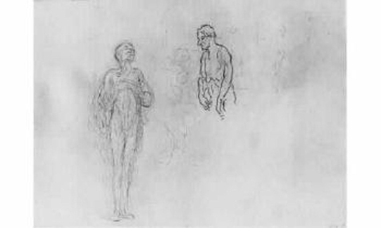 Deux hommes nus. Divers croquis by Honoré Daumier