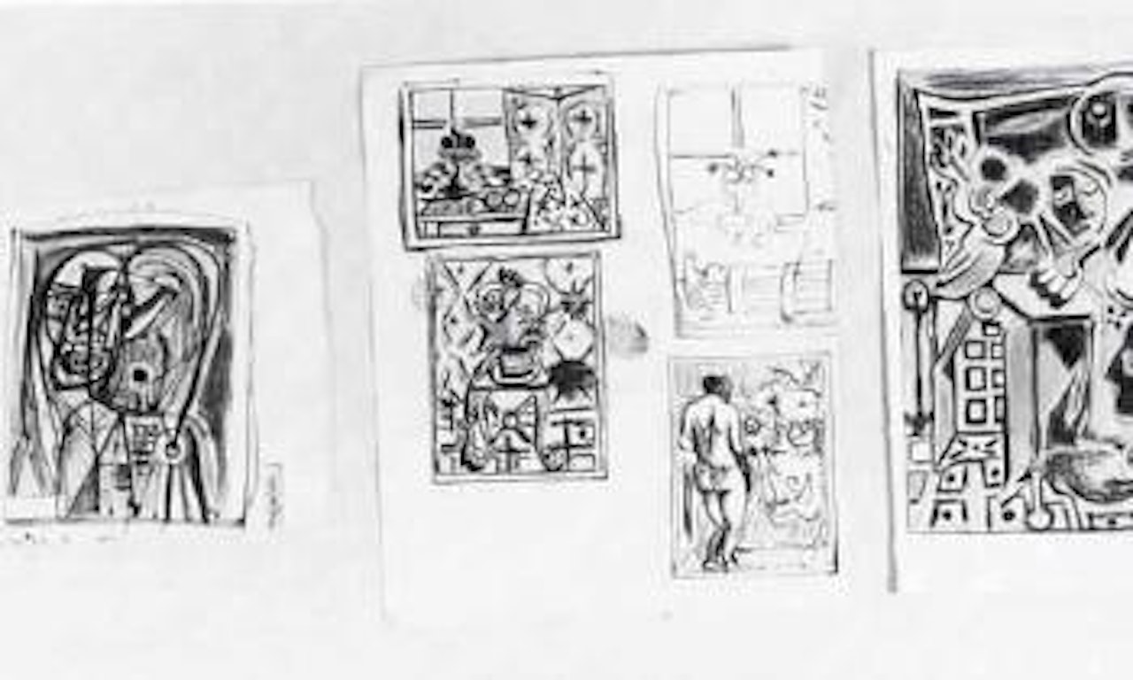 Visages. Nature morte, bouquet, famille. La sieste-etude by Wifredo Lam