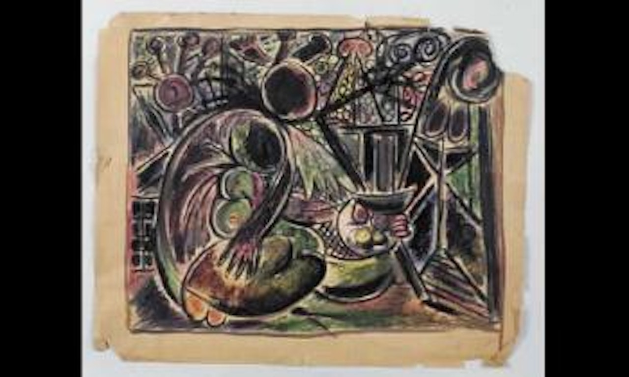 Femme a la coupe de fruits by Wifredo Lam
