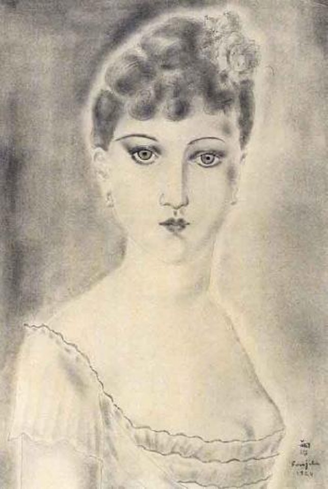 Portrait of young lady by Leonard Tsuguharu Foujita