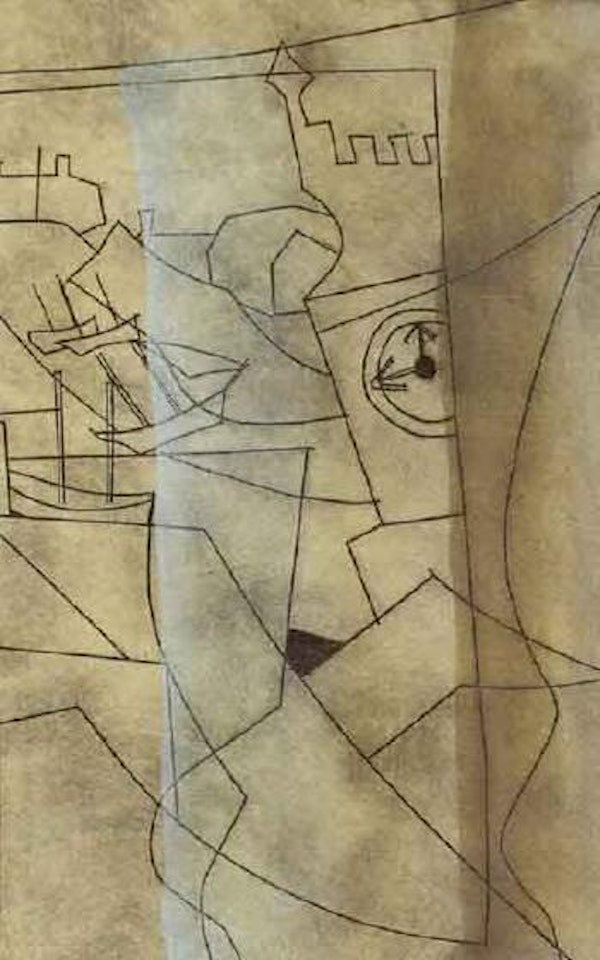 Composition with clock by Ben Nicholson, O.M.